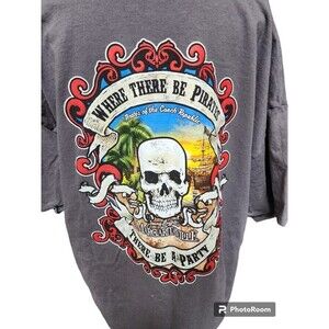 Jimmy Buffet Pirate T-Shirt Size 2X 2 Sides Vintage Gray